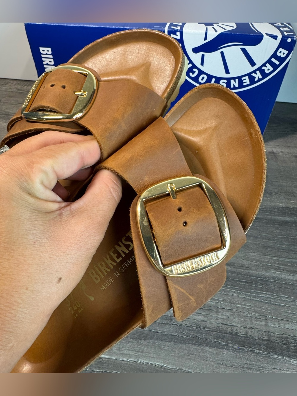 Birkenstock Madrid Big Buckle Antique Cognac Oiled Leather 37/US6.5-7 $155 - Picture 5 of 11